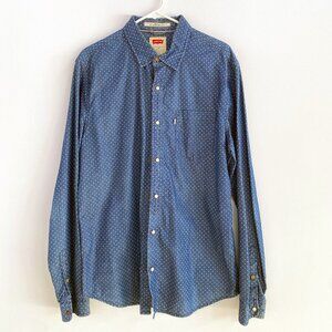 Vintage Levi's pearl snap button up – Large – Polka dot denim